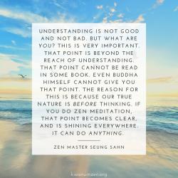 Understanding is not good or bad. But what are you?